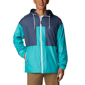 Chaqueta cortavientos de lona de estilo callejero para hombre, transpirable, duradera, para correr, senderismo, uso diario, diseño de bloque de color - Product Image 1