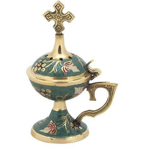 Brûleur d'encens peint à la main bon cadeau élégant maison jardin et bureau porte-encens et encensoir brûleur d'encens en laiton - Product Image 1