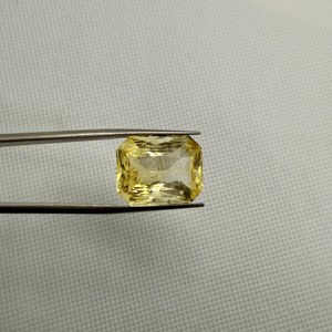 Moissanite suelto facetado corte esmeralda zafiro amarillo natural sin calentar al por mayor calidad excepcional - Product Image 2