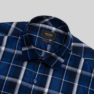 Aristino 100% algodón hombres cuello mandarín Plaid vestido camisas antiarrugas transpirable secado rápido venta al por mayor precio caliente 1SS034AZ - Product Image 2