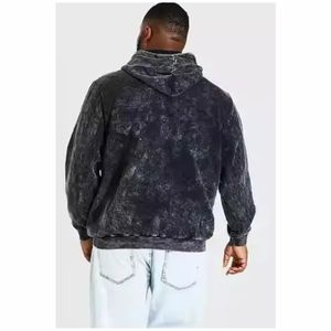 Sudaderas con capucha de invierno para hombre más vendidas, suéter pesado de alta calidad, hombro caído, Etiqueta Privada, bolsillo frontal, Sudadera con capucha de lavado ácido - Product Image 4