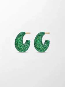 Pendientes de Tsavorita Verde Jardín de 5.85 Ct con 465 Piedras Naturales, Pavé de Gemas, Oro Amarillo de 14K, Cobertura Completa Lujosa - Product Image 2