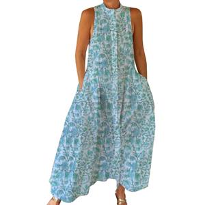 Mono Informal de Verano 100% Algodón, Estampado Floral Hecho a Mano, Tejido Suave con Cierre de Cremallera para Primavera/Verano, Adultos BPJS075 - Product Image 1