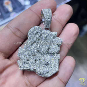 Declaración de lujo Hip Hop Street Style VVS Lab Grown Diamond 60s Colgante Frase personalizada Hombres Bling Rapper Charm - Product Image 6