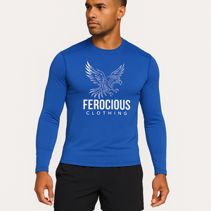 เสื้อกีฬาแขนยาวแบบรัดรูป ระบายเหงื่อได้ดี พิมพ์ลายดิจิทัล ผ้าถัก ลายโลโก้นกอินทรี แบรนด์ Custom Ferocious Clothing - Product Image 2
