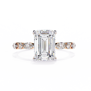 Bague de fiançailles en or rose 10 carats avec diamant de 2,80 carats de qualité supérieure, certifiée IGI, taille Radiant, pour elle - Product Image 4
