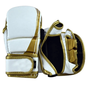 Gants MMA personnalisés en cuir PU noir mitaines de tir de combat pour l'entraînement de Muay Thai et de boxe - Product Image 6