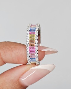 Anillos de Joyería Fina Personalizados para Mujer, Plata de Ley, Chapados en Plata, Anillo de Compromiso, Boda, Multicolor, Circonita Cúbica, Piedra de Nacimiento, Idea de Regalo de Moda - Product Image 5