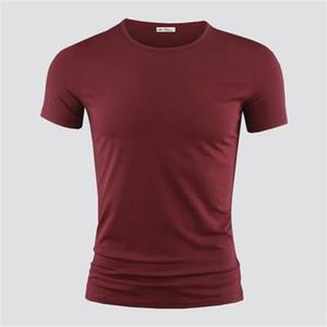 Camiseta de manga corta para hombre 2025, camisetas de verano de alta calidad con cuello en V, camisetas informales con patrón sólido negro ajustado para hombre, camisetas de Color puro - Product Image 6