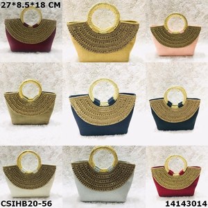 Designer Ethnique Cristal Agrémenté Sac De Soirée Jute Pierre Clouté De Mariée Fantaisie Sac À Main Élégant De Mode Style Produit De Vente Chaude - Product Image 2