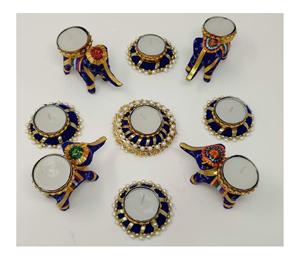 Wholesale Indian Handmade Gold Eco Friendly Plastic Tea Light Holders Diwali Decor Diyas <b>Christmas</b> <b>Gift</b> Home Decor <b>Table</b> Top - Product Image 2