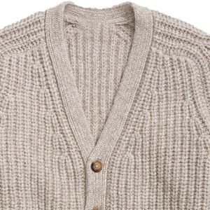 Cozy Women Wool Blend V Neck Button up <b>Cardigan</b> With Pocket Beige <b>Chunky</b> <b>Knit</b> Long Sleeve Winter Sweater for <b>Men</b> - Product Image 2
