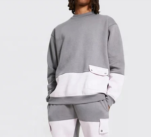 Survêtements d'hiver pour hommes en gros Sweat-shirt à capuche avec logo personnalisé et combinaisons de jogging unies de couleur unie - Product Image 4