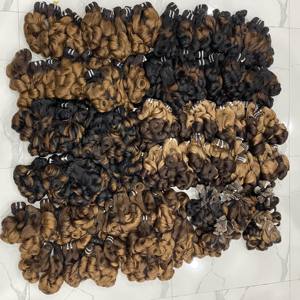 FUNMI BOUNCY BOUCLES BUNDLES OFFRES AVEC FERMETURE NOIR NATUREL ET COULEURS CUTICULE ALIGNÉ RAW 100% EXTENSIONS DE CHEVEUX HUMAINS VIETNAMIENS - Product Image 2