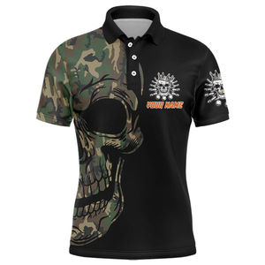 New High Quality Printed Personalized Anti-Bacterial Waterproof <b>Bowling</b> Polo <b>Shirts</b> for Men 100% Polyester Custom Team Bowlers - Product Image 4