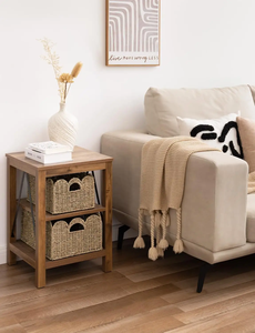 Panier pour bébé en jonc de mer à bord festonné, tressé à la main, design rustique, avec fonction de suspension, pour la rentrée scolaire, plateau de rangement et de service, fabricant - Product Image 3