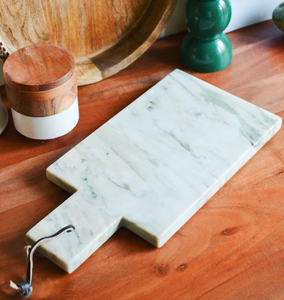 Planche à découper en marbre Sangle en cuir Ustensiles de cuisine Design moderne Blocs à découper Planche à découper en marbre - Product Image 1
