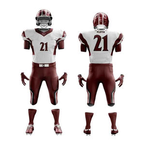 Dernier modèle d'uniforme de football américain de qualité supérieure, personnalisé avec logo, respirant, à séchage rapide, anti-humidité, court, 100 % polyester - Product Image 1