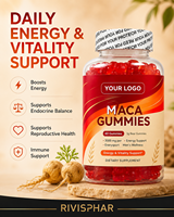 Gummies de Maca en marque blanche OEM 3000mg avec Ginseng et Gingembre pour l'Énergie et la Vitalité, Complément de Bien-être Masculin, 60 Comprimés pour Adultes