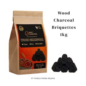 Briquettes de charbon de bois dur 1KG de qualité supérieure pour l'exportation combustion longue durée et propre pour barbecue et narguilé - Product Image 2