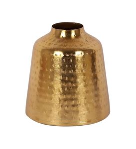 Florero de aluminio de diseño de lujo con aspecto desgastado y base ancha, perfecto para comedor de estilo rural - Product Image 1