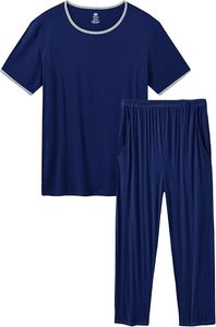 Ensemble de peignoirs de nuit unisexes en tissu éponge thermique respirant, taille plus, léger, doux, séchage rapide, chemise de détente, pantalon long, 100% coton - Product Image 6