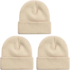 Precio bajo MOQ bajo Jacquard gorros personalizados suaves Cálidos gorros de invierno de punto con puños ropa de calle de moda - Product Image 2