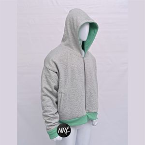 เสื้อมีฮู้ดแบบสวมศีรษะมีซิปผ้าคอตตอน100% เสื้อกันหนาวสไตล์สตรีทมีฮู้ดขนาดพิเศษปรับแต่งได้ - Product Image 4