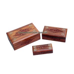 Sheesham – organisateur de bijoux en bois avec incrustation et Design sculpté à la main pour femmes et filles - Product Image 1