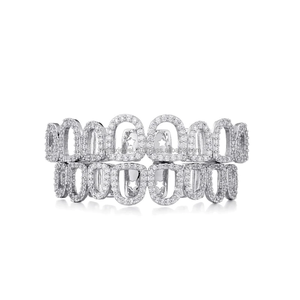 Nuevo Diseño Hip Hop Iced Out, Juego de Grillz de 8 Dientes con Diamantes, Chapado en Oro, Grillz Dentales de Diamantes para Hombre, Parte Superior e Inferior - Product Image 4