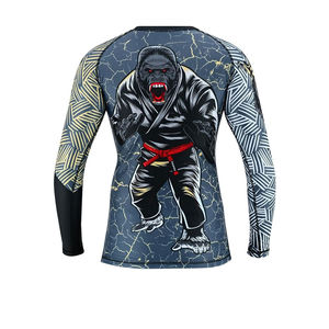 Compression Shirt MMA <b>Shorts</b> Fight Wear for Men Jiu Jitsu Bjj Rash Guard Set - Product Image 4