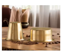 Draagbare, herbruikbare, vintage messing Dabara set, handmatige koffie- & theefiltermand, keukenaccessoires, op maat gemaakte maat