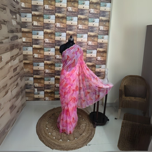 Ropa elegante de Sari de seda indio tradicional intrincado bordado con diseños intrincados - Product Image 3