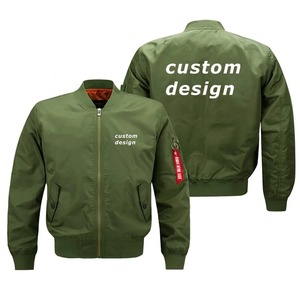 Autumn Winter <b>Thin</b> Bomber <b>Jacket</b> for <b>Men</b> Custom Logo Design Reversible Breathable Canvas Fabric Stand Zip Warm Cotton Pattern - Product Image 3