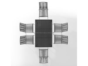 Juego de Mesa de Comedor Rectangular Minimalista con Cómodas Sillas de Jardín para Sala de Estar, Exteriores, Villa, Hotel, Apartamento - Product Image 3