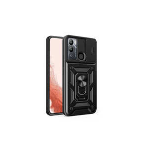 Coque magnétique pour appareil photo Infinix Hot 12i - Étui coulissant Netzy avec protection anti-traces de doigts et design en silicone souple noir - Product Image 1