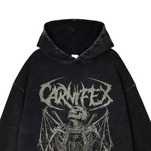 Men Custom Rhinestone Sublimation Hoodies DTG DTF Printed Sweatshirt Streetwear Oversized Pullover Factory Supply - Product Image 4