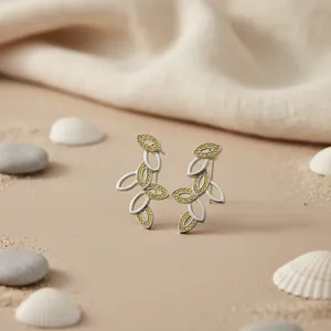 ต่างหูทองแดงรูปขนนกสไตล์ศาสนาสำหรับผู้หญิง เครื่องประดับงานปาร์ตี้สุดอินเทรนด์ ชุบทอง - Product Image 2