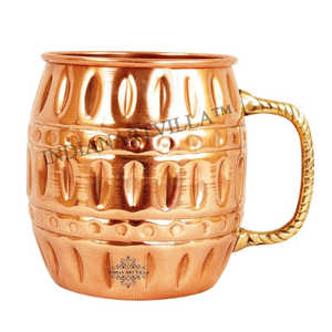 Taza de Cobre Puro para Moscow Mule, Diseño Redondo en Forma de Barril, con Capacidad de 530 ml, para Kit de Ahumador de Cócteles - Product Image 1