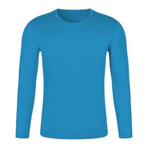 Cou à manches longues t-shirts hommes col rond t-shirts Promotion pas cher séchage rapide polyester tricoté plaine teint T-shirt pour hommes - Product Image 6