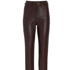 Pantalon en cuir pour femme, mode urbaine d'hiver, coupe droite, léger, imperméable, écologique, pour un usage quotidien - Product Image 3