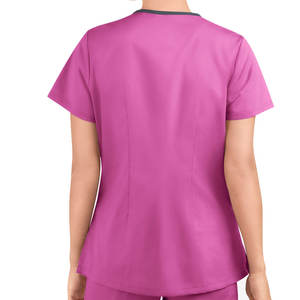 Chemise de travail pour hommes adultes, uniforme d'hôpital, col en V, manches courtes, couleur personnalisée, tissu en coton, chemise de travail pour hôpital. - Product Image 2