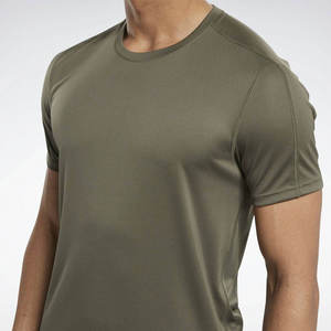 T-shirts de gymnastique pour hommes Chemises d'entraînement à manches courtes noires solides Séchage rapide Respirant Léger T-shirts de fitness Active Tight Fit Vente en gros - Product Image 4
