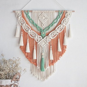 Juego de 3 tapices pequeños de macramé bohemio hechos a mano para pared de galería, dormitorio, guardería o entrada, decoración del hogar - Product Image 2