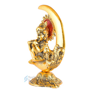 Laddu Gopal / Krishna Ji de Metal Chapado en Oro, Vajilla Moderna Religiosa con Técnica de Soldadura para Regalos y Decoración del Hogar - Product Image 5