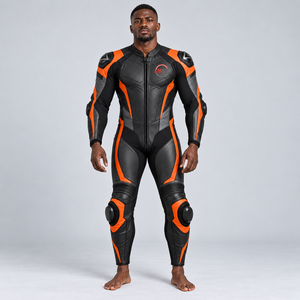 Ensemble de combinaison de moto en cuir durable pour homme, tenue de course professionnelle, protection haute endurance, doublure ergonomique - Product Image 4