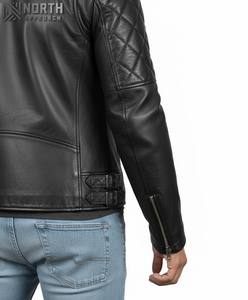 เสื้อแจ็คเก็ตหนังวัวสำหรับผู้ชายเสื้อแจ็คเก็ตหนังแท้สำหรับฤดูใบไม้ร่วง - Product Image 3