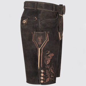 กางเกงขาสั้นหนังบาวาเรียสไตล์สตรีทแวร์มีลวดลายตกแต่งผ้าแคนวาสดีไซน์ตามสั่ง - Product Image 3