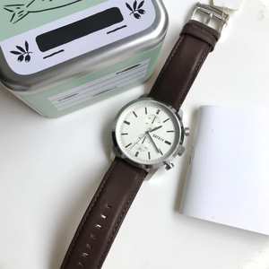 นาฬิกาโครโนกราฟผู้ชายคุณภาพสูง ปี 2025 แบบเข็ม แสดงผลแบบอนาล็อก กันน้ำ 50 เมตร ตัวเรือนสแตนเลส สายหนัง ควอตซ์ - Product Image 4