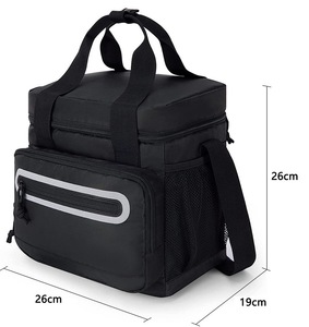 Sac isotherme souple noir avec fermeture éclair, bandoulière, multifonctionnel, sac fourre-tout décontracté - Product Image 1